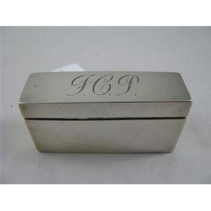 Stirling silver matchbox, large rectangular form plain with…