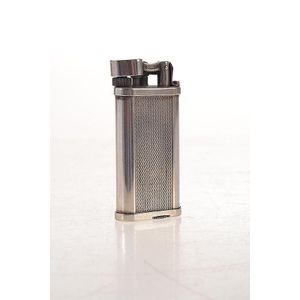 A lighter by Dunhill, styled with an engine turned silver…