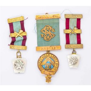 Three Masonic breast & lapel Jewells by Blashki, two with 3…