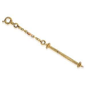 An Italian gold bracelet, the fancy link bracelet featuring…
