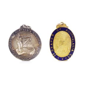 Australian 9ct yellow gold medal and a silver example. Marked…