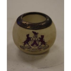 Miniature Launceston silver topped inkwell 'Progress with…