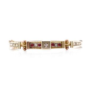 Pavé Diamond Monogram Spring Bangle