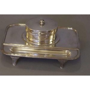 Sterling silver standish., 336 g approx. Hallmarked London 1899.