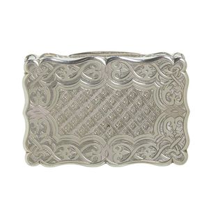 A good Victorian sterling silver snuff box, rectangular with a…