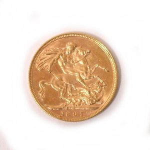 GOLD FULL SOVEREIGN 1897 MELBOURNE, An 1897 gold full sovereign.…
