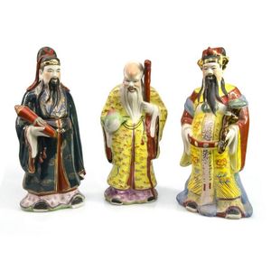 Chinese Sage Porcelain Trio - Ceramics - Chinese - Oriental