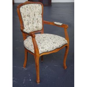 Louis XV Gilt Wood Arm Chair with Green Silk - Alisanne Wonderland