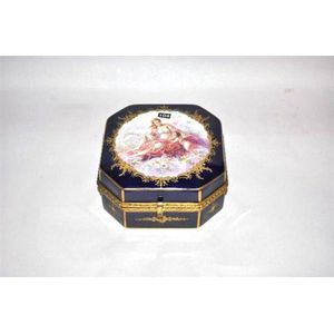 A 19th century Sevres porcelain lidded jewellery casket, hand…