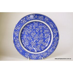 A Victorian Booth's Ironstone blue and white plate, 1870s,…