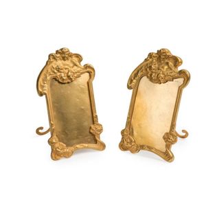 A pair of gilt bronze Art Nouveau picture frames, French, circa…