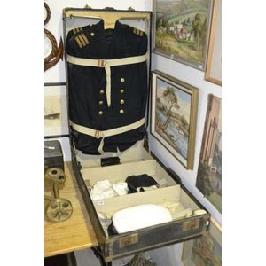 Naval suitcase, complete with uniforms
