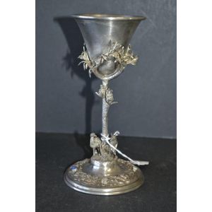 Sterling silver chalice with emu, kangaroo and foliage, set…