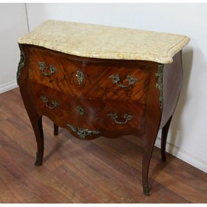 Louis VX Style Kingwood Bombe Commode with Floral Marquetry - Chests of ...