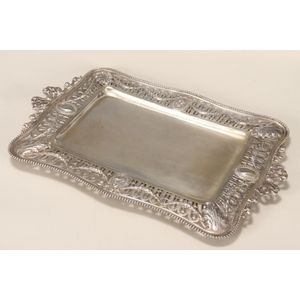 Lovely Hanau silver tray, marked, of shaped rectangular form,…