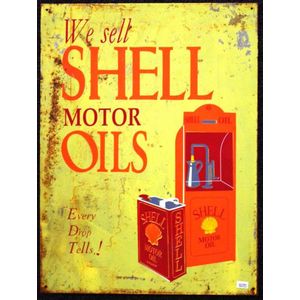 Early shell motor oils metal advertising sign some paint losses,…