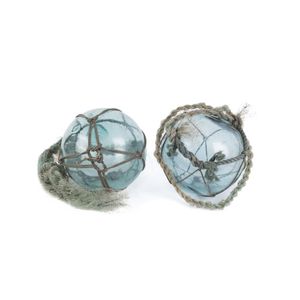 Two glass fishing buoys, 20th century, 29 cm diameter