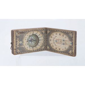 German 19th century pocket compass lithographed decoration on…