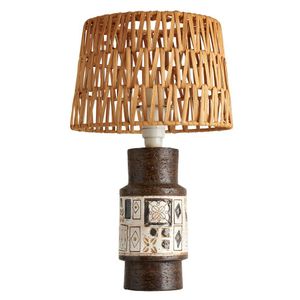 Fratelli Fanciulacci table lamp; brown and cream earthern…