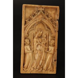 Early French 14th century carved ivory panel, taken from a…