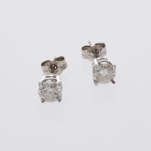 1.44ct Diamond Stud Earrings 4 Claw 18ct White Gold