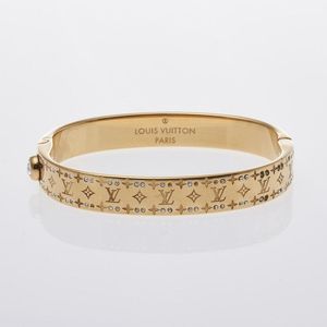 Louis Vuitton Empreinte Bangle, Yellow Gold and Pave Diamonds Gold. Size M