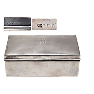 A George V silver cigar box, maker: Walker & Hall, Sheffield…