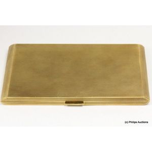 An impressive large gold cigarette case, 9ct yellow gold, made…