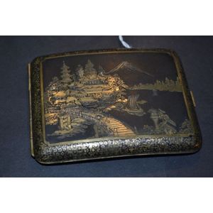 Gold Inlaid Japanese Metal Cigarette Case - Smoking Accessories - Cigar ...