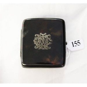 A Simulate turtle shell cigarette box, monogrammed