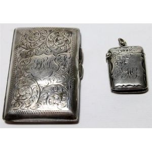 Sterling Silver Cigarette Case and Vesta Box Set - Smoking Accessories ...