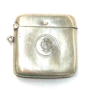 A silver metal vesta case with unverified Russian marks,…