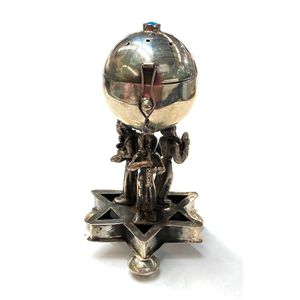 A silver metal Balsamide, musician & turquoise detail with…