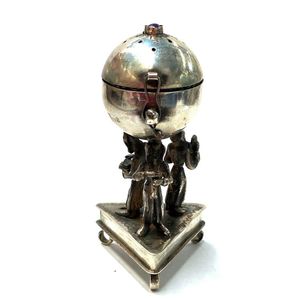 A silver metal Balsamide, musicians & amethyst detail with…