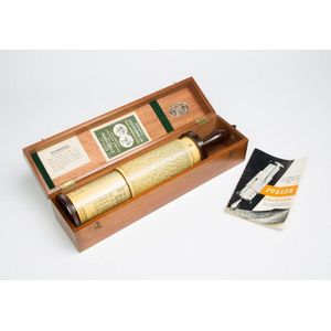 A Fuller's cylindrical Bakelite and brass mounted slide rule…