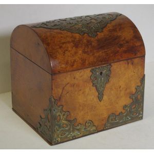 Victorian Walnut Tea Caddy with Brass Straps - Tea Caddies - Precious ...