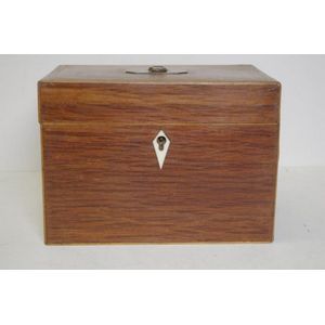Late Georgian casuarina tea caddy, with twin lidded casuarina…