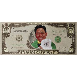 Chang Xugong (Chinese, b. 1957), fifty Dollars bill, embroidery&hellip;