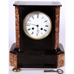 Louis Philippe Black Marble Mantle Clock - Clocks - Marble & Slate ...