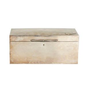 A sterling silver cigar box, London 1902 by Mappin & Webb, of…