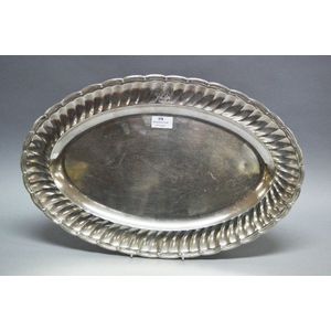Christofle oval tray, marked Christofle 3-1935. 2083000, approx…