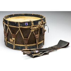 Vintage Rope-Bound Drum with Leather Strap and Sticks - Musical ...