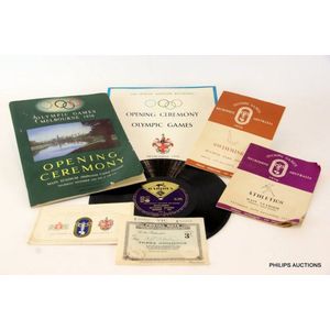 A group of 1956 Melbourne Olympic Games ephemera, comprising a…