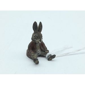 Austrian cold painted bronze miniature, small bunny rabbit…