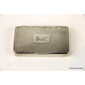 A William IV sterling silver snuff box, marked Ts (Thomas Shaw?…