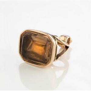 An antique fob seal, rock crystal set in gold cased metal,&hellip;