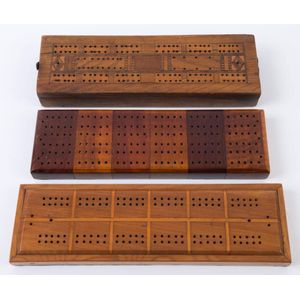 Three Australian timber cribbage boards, 19th and 20th century,…