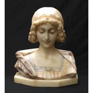 Good Art Nouveau carved bust of a woman well carved Italian…
