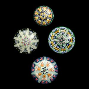 Four Scottish Strathearn millefiori Glass Paperweights, c.…