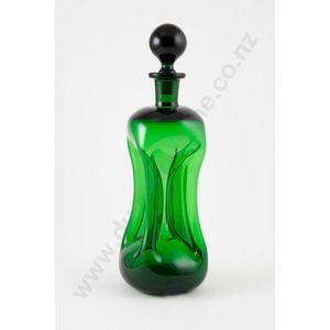 Jacob Bang for Holmegaard green Kluk Kluk decanter, 29 cm height